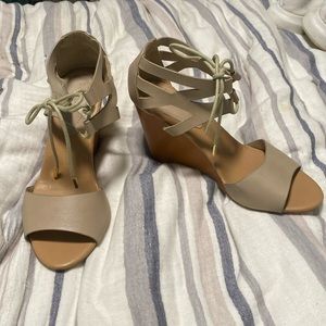 Bamboo women’s strappy wedges